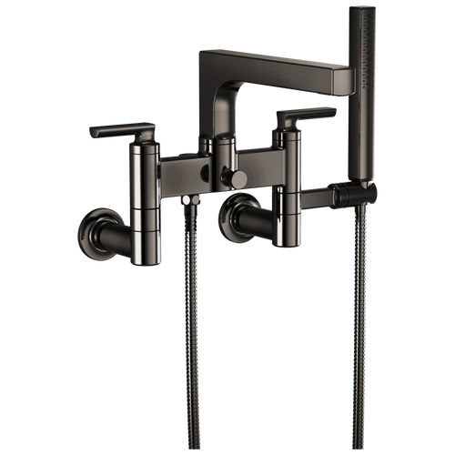Brizo Kintsu Two-Handle Tub Filler Trim Kit With Lever Handles - Complete Kit - Brilliance® Black Onyx
