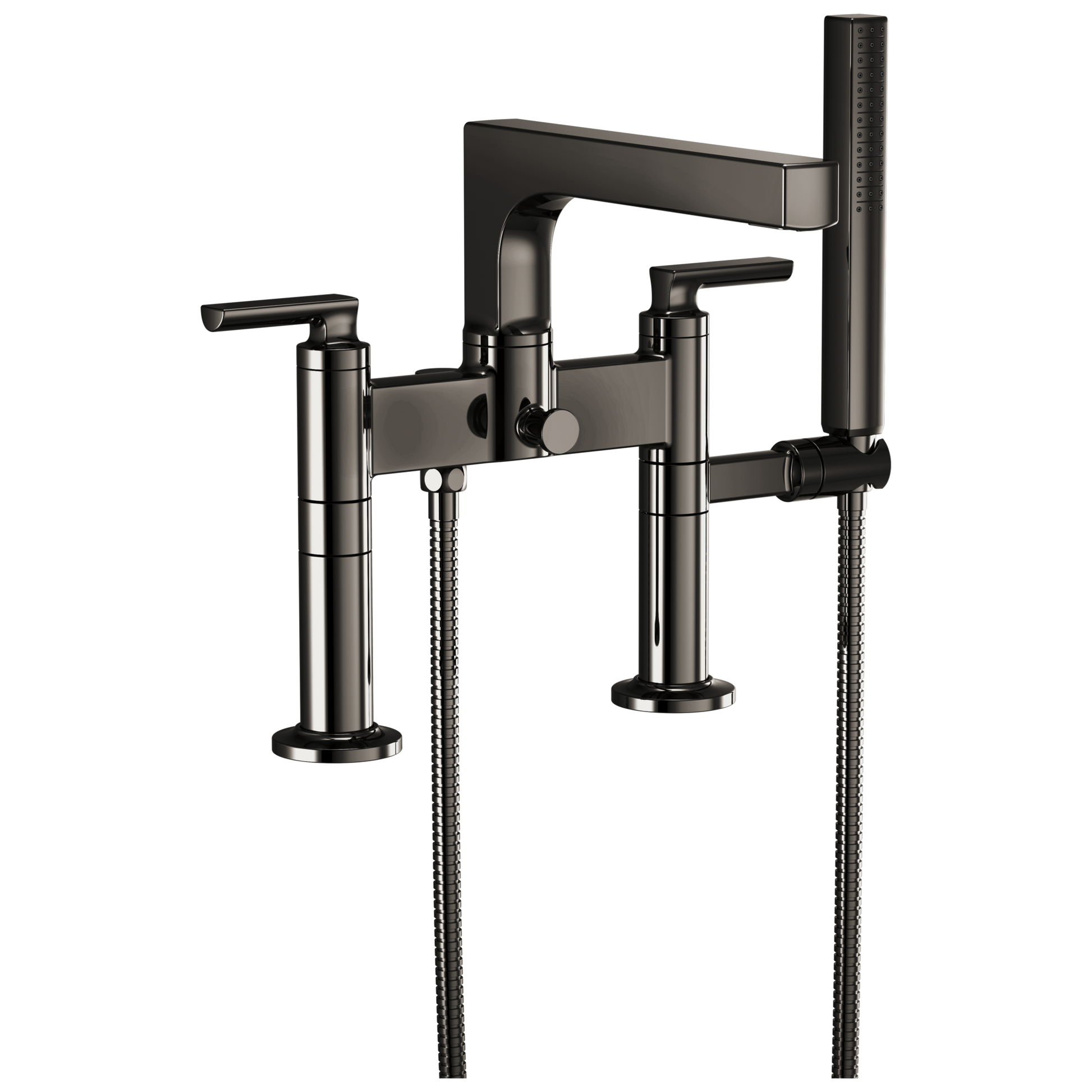Brizo Kintsu Two-Handle Tub Filler Trim Kit With Lever Handles - Complete Kit - Brilliance® Black Onyx