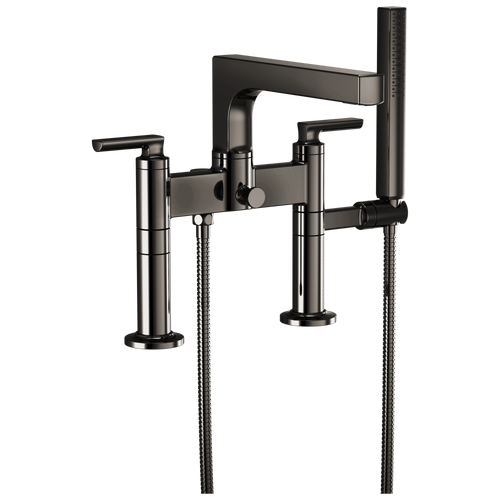 Brizo Kintsu Two-Handle Tub Filler Trim Kit With Lever Handles - Complete Kit - Brilliance® Black Onyx