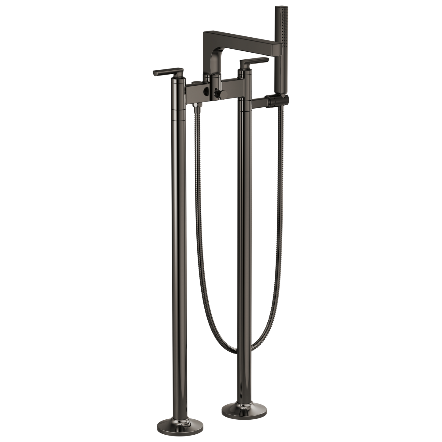 Brizo Kintsu Two-Handle Tub Filler Trim Kit With Lever Handles - Complete Kit - Brilliance® Black Onyx