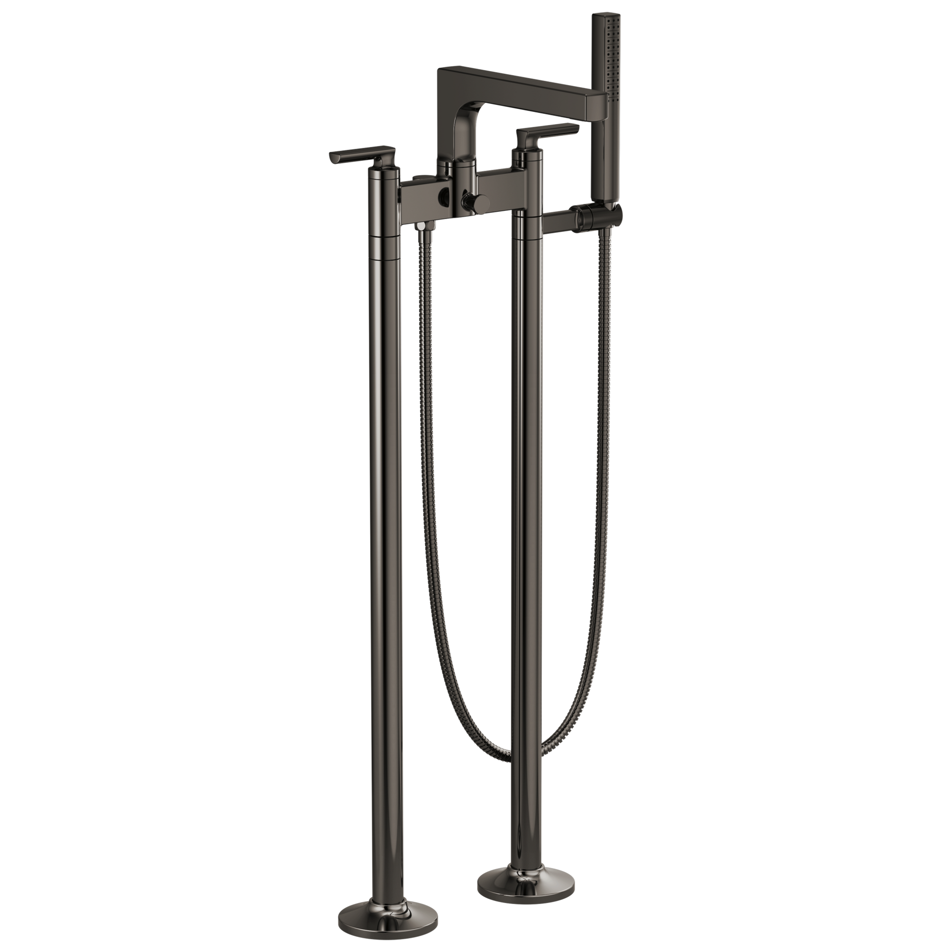 Brizo Kintsu Two-Handle Tub Filler Trim Kit With Lever Handles - Complete Kit - Brilliance® Black Onyx