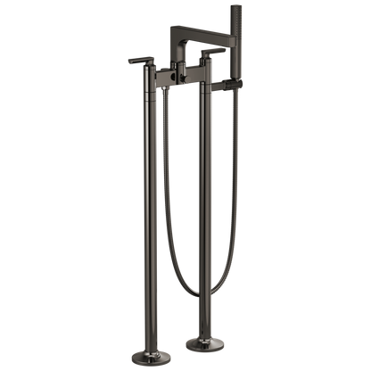 Brizo Kintsu Two-Handle Tub Filler Trim Kit With Lever Handles - Complete Kit - Brilliance® Black Onyx
