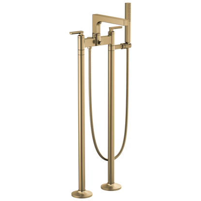 Brizo Kintsu Two-Handle Tub Filler Trim Kit With Lever Handles - Complete Kit - Brilliance® Luxe Gold®