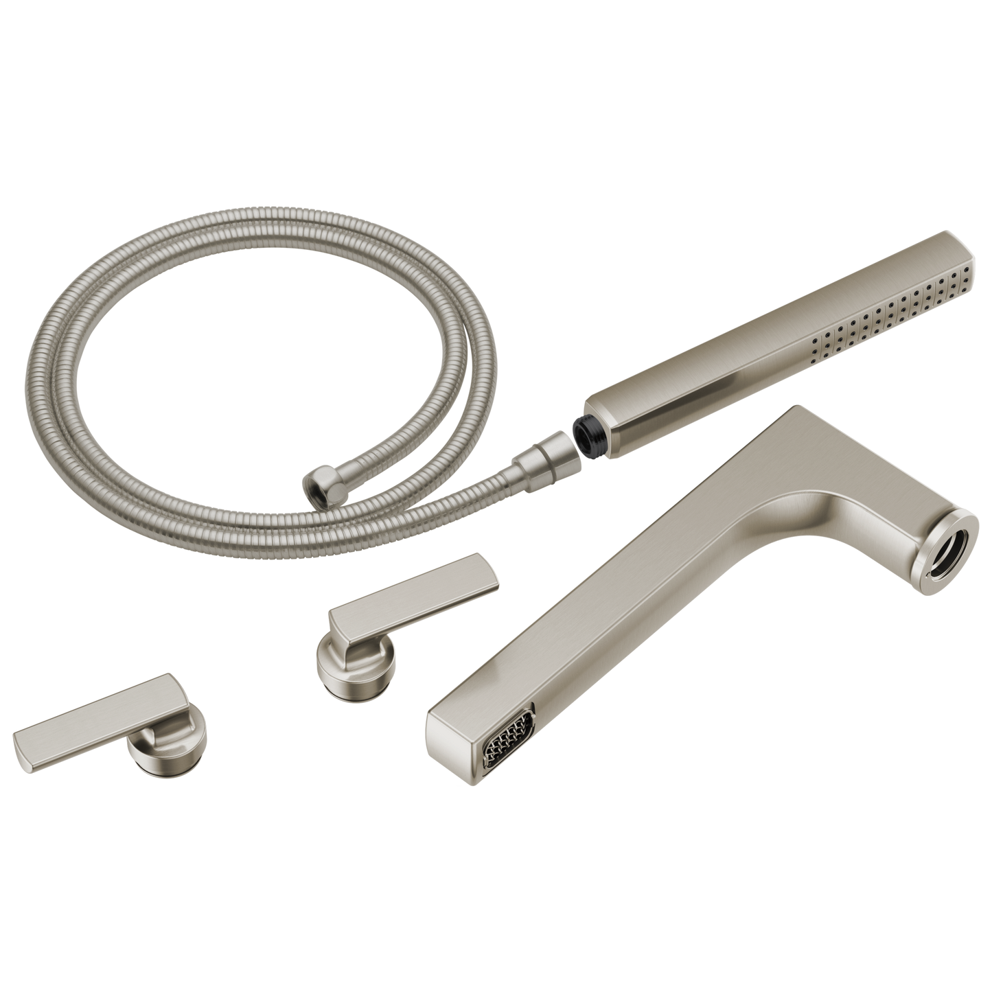 Kintsu Two-Handle Tub Filler Trim Kit With Lever Handles - Brilliance® Luxe Nickel®