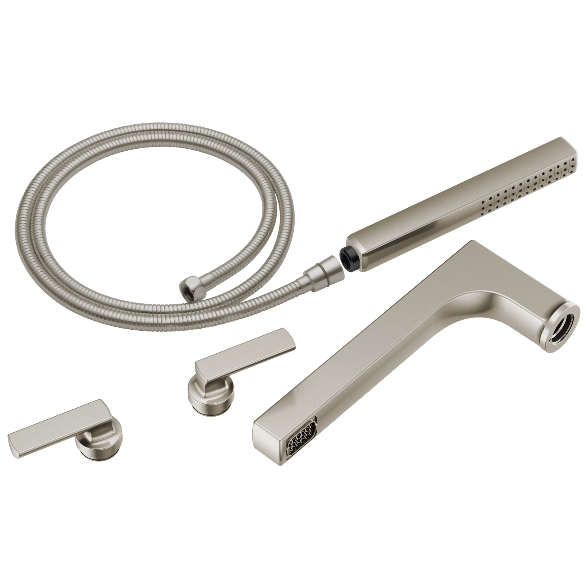 Kintsu Two-Handle Tub Filler Trim Kit With Lever Handles - Brilliance® Luxe Nickel®