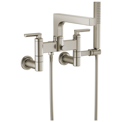 Brizo Kintsu Two-Handle Tub Filler Trim Kit With Lever Handles - Complete Kit - Brilliance® Luxe Nickel®