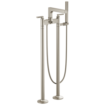 Brizo Kintsu Two-Handle Tub Filler Trim Kit With Lever Handles - Complete Kit - Brilliance® Luxe Nickel®