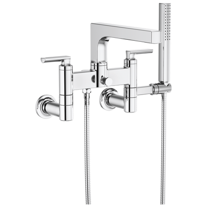 Brizo Kintsu Two-Handle Tub Filler Trim Kit With Lever Handles - Complete Kit - Polished Chrome
