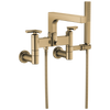 Brizo Kintsu Two-Handle Tub Filler Trim Kit With Cross Handles - Complete Kit - Brilliance® Luxe Gold®