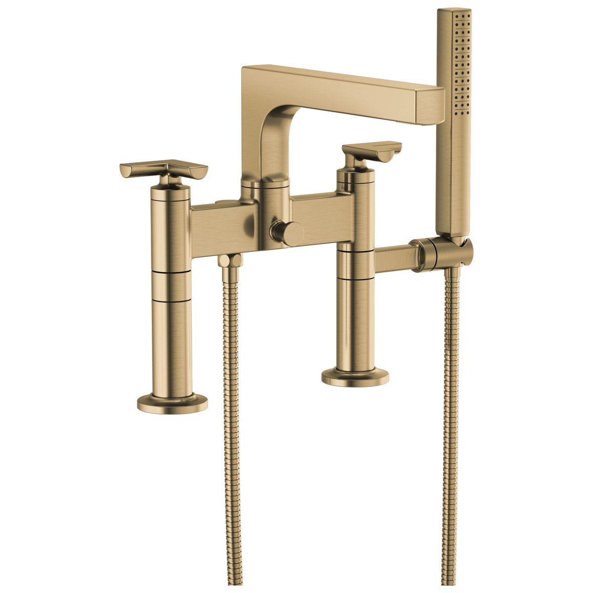 Brizo Kintsu Two-Handle Tub Filler Trim Kit With Cross Handles - Complete Kit - Brilliance® Luxe Gold®