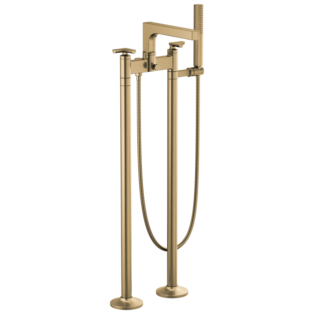 Brizo Kintsu Two-Handle Tub Filler Trim Kit With Cross Handles - Complete Kit - Brilliance® Luxe Gold®