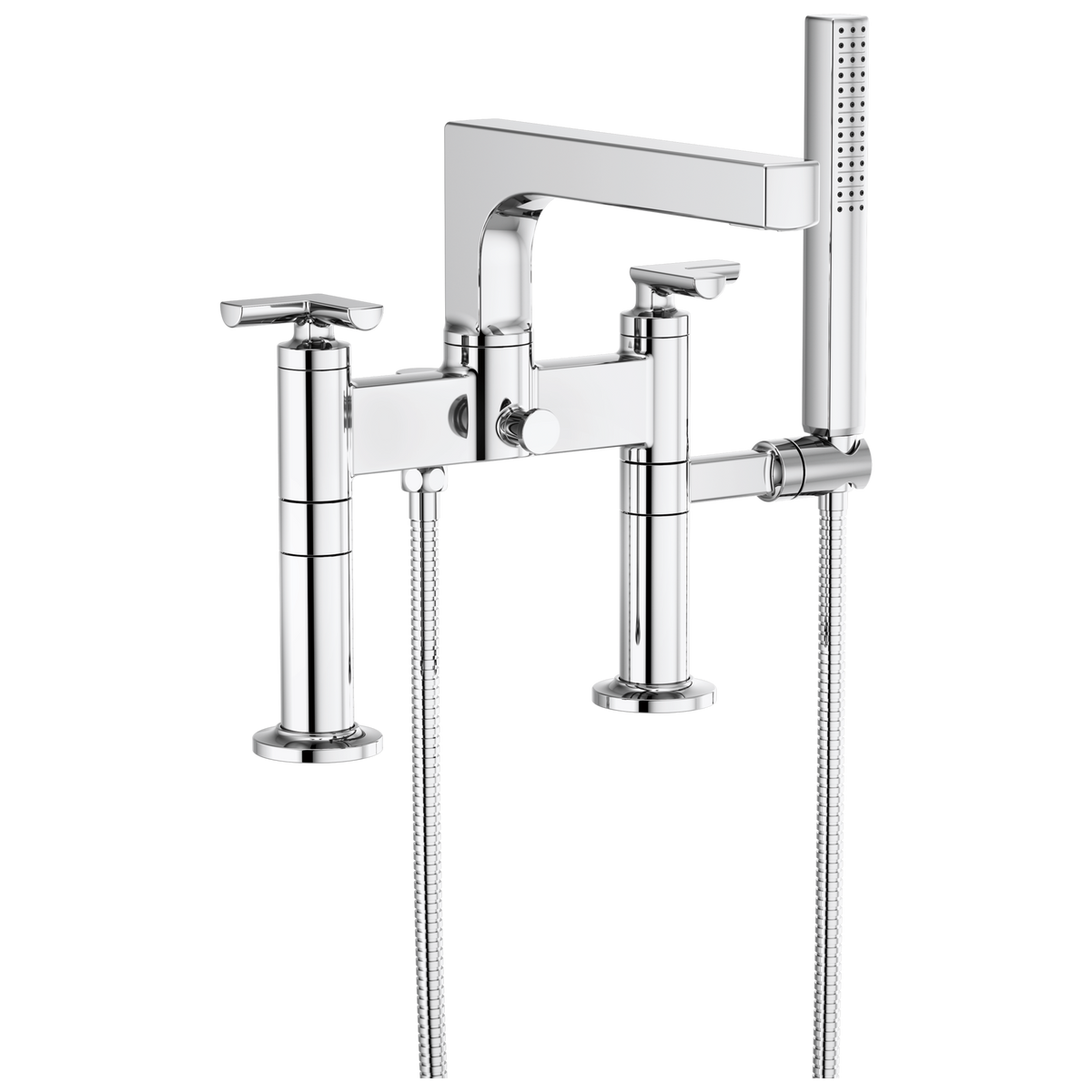 Brizo Kintsu Two-Handle Tub Filler Trim Kit With Cross Handles - Complete Kit - Polished Chrome