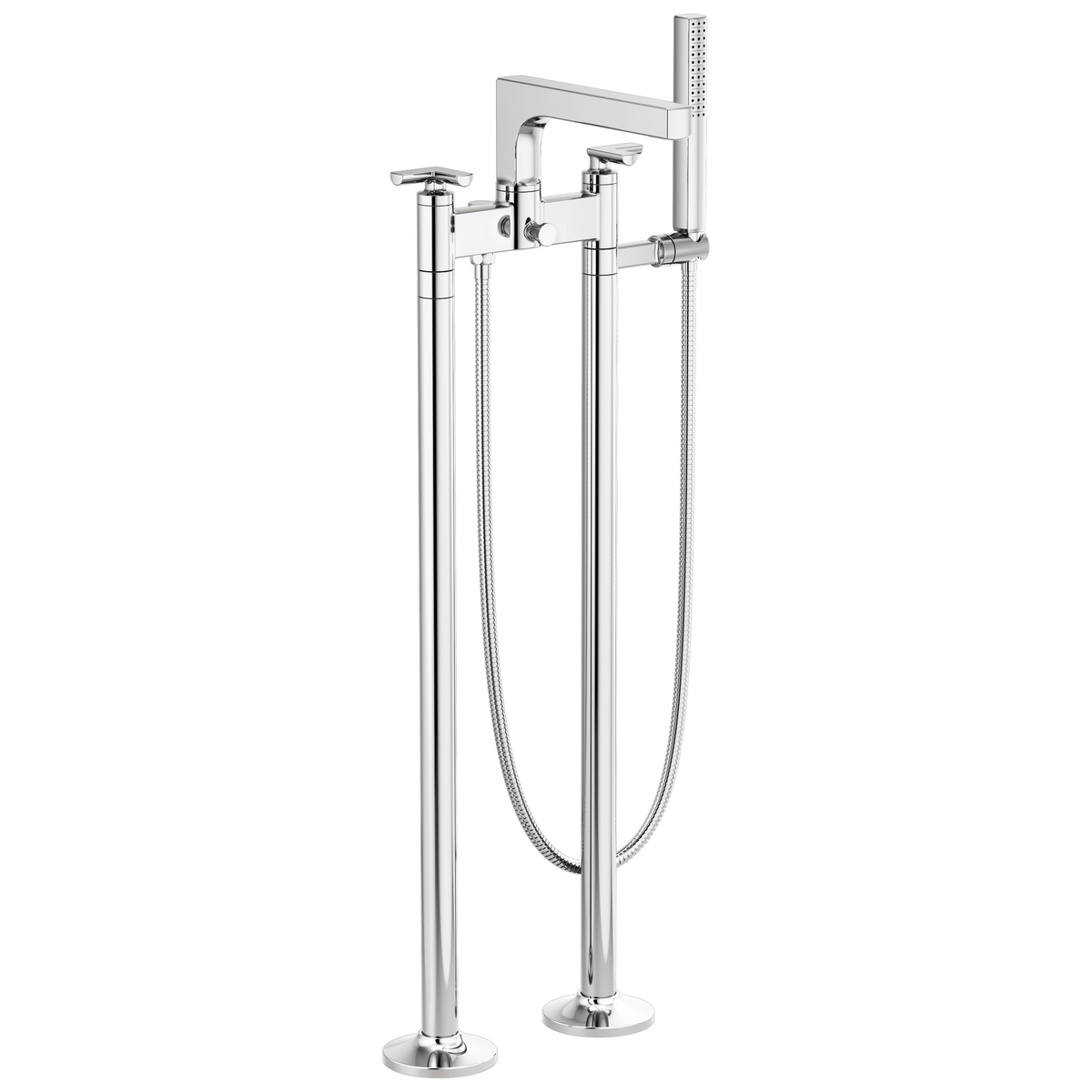 Brizo Kintsu Two-Handle Tub Filler Trim Kit With Cross Handles - Complete Kit - Polished Chrome