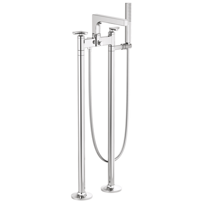 Brizo Kintsu Two-Handle Tub Filler Trim Kit With Cross Handles - Complete Kit - Polished Chrome