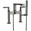 Brizo Frank Lloyd Wright by Brizo Two-Handle Tub Filler Trim Kit with Lever Handles - Complete Kit - Brilliance® Luxe Steel®