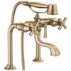 Brizo Rook Two-Handle Tub Filler Trim Kit with Cross Handles - Complete Kit - Brilliance® Luxe Gold®