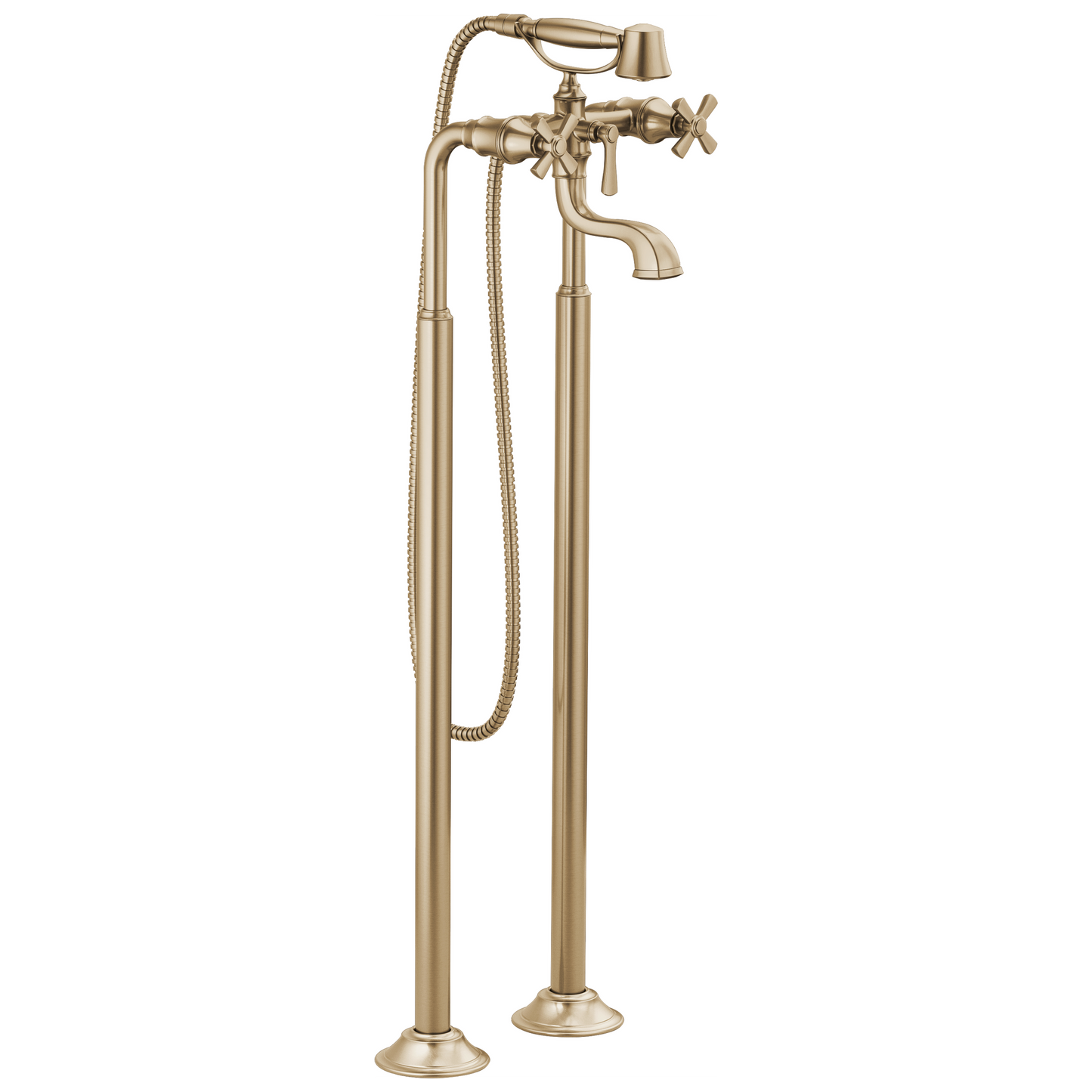 Brizo Rook Two-Handle Tub Filler Trim Kit with Cross Handles - Complete Kit - Brilliance® Luxe Gold®