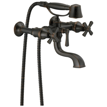 Brizo Rook Two-Handle Tub Filler Trim Kit with Cross Handles - Complete Kit - Venetian Bronze®