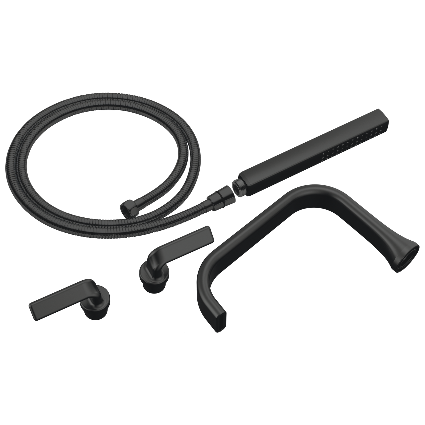 Allaria Two-Handle Tub Filler Trim Kit with Twist Lever Handles - Matte Black