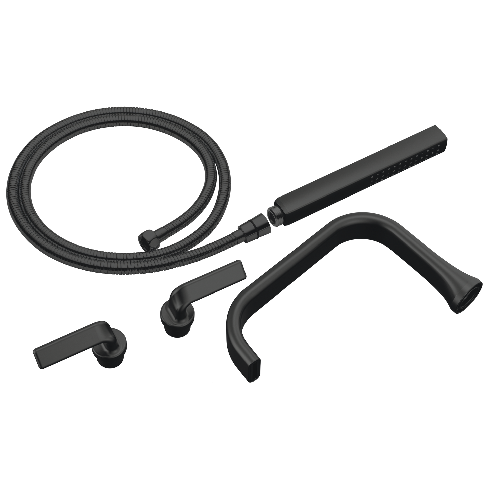 Allaria Two-Handle Tub Filler Trim Kit with Twist Lever Handles - Matte Black
