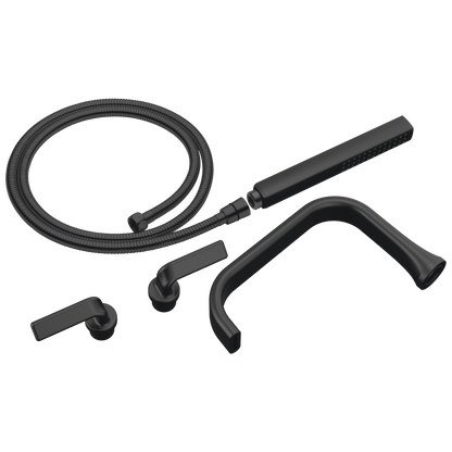 Allaria Two-Handle Tub Filler Trim Kit with Twist Lever Handles - Matte Black
