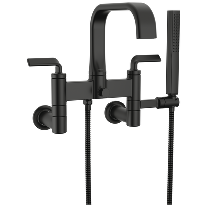 Brizo Allaria Two-Handle Tub Filler Trim Kit with Twist Lever Handles - Complete Kit - Matte Black