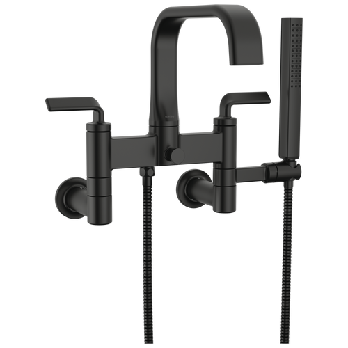 Brizo Allaria Two-Handle Tub Filler Trim Kit with Twist Lever Handles - Complete Kit - Matte Black