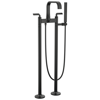 Brizo Allaria Two-Handle Tub Filler Trim Kit with Twist Lever Handles - Complete Kit - Matte Black