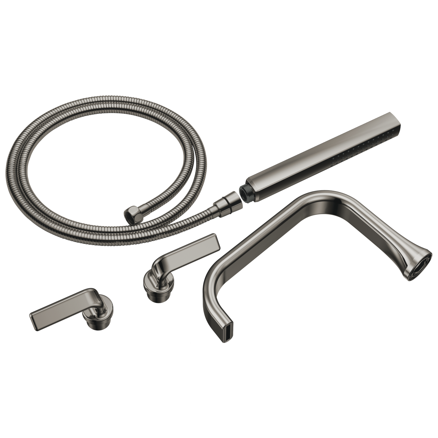 Allaria Two-Handle Tub Filler Trim Kit with Twist Lever Handles - Brilliance® Black Onyx