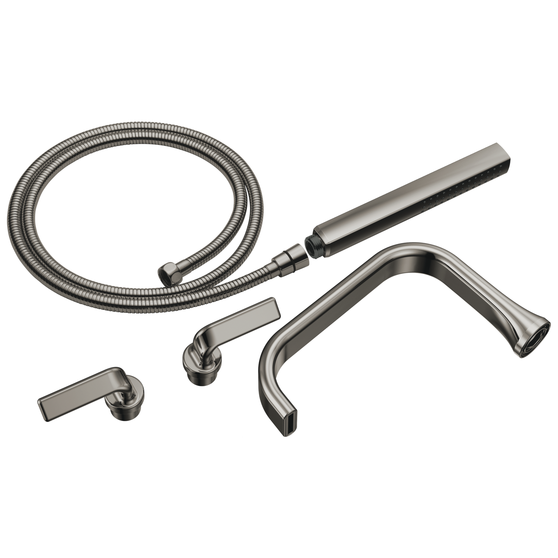 Allaria Two-Handle Tub Filler Trim Kit with Twist Lever Handles - Brilliance® Black Onyx