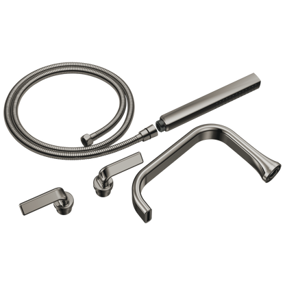 Allaria Two-Handle Tub Filler Trim Kit with Twist Lever Handles - Brilliance® Black Onyx