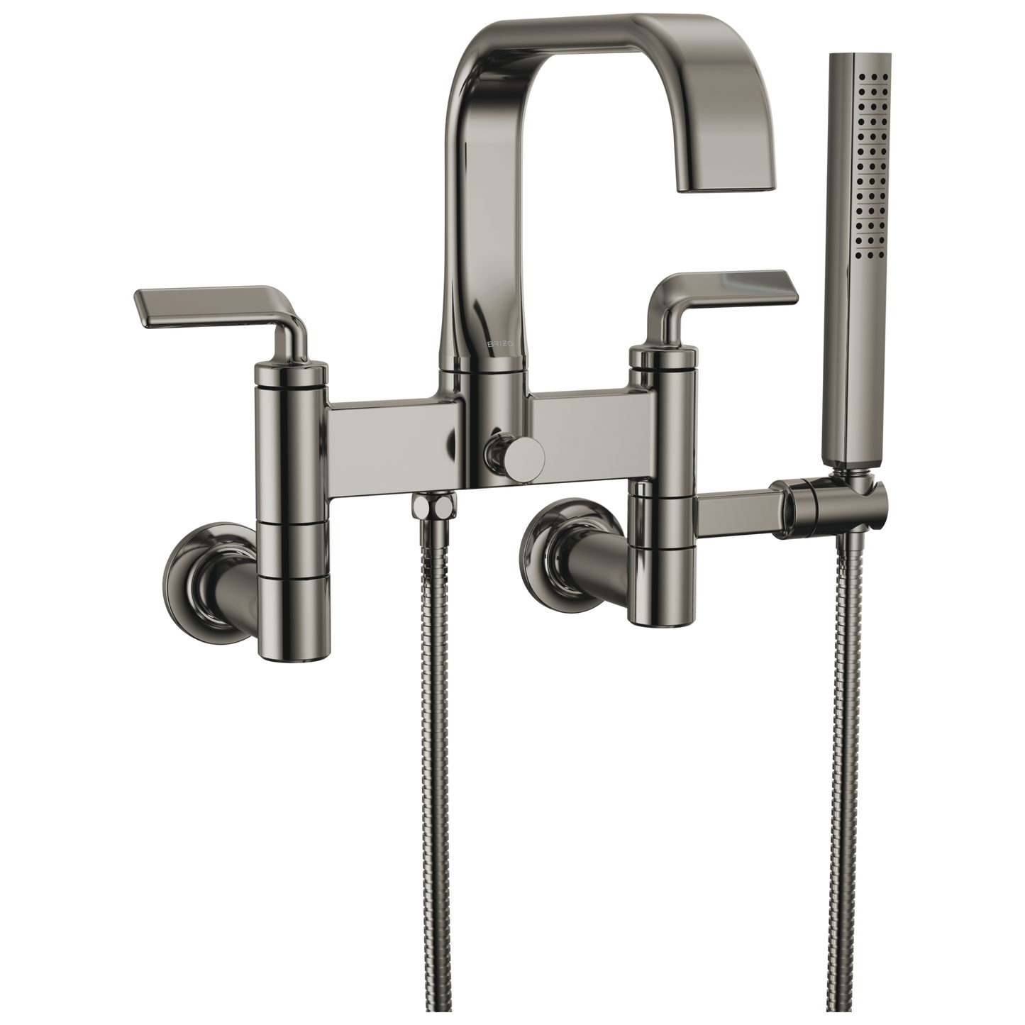 Brizo Allaria Two-Handle Tub Filler Trim Kit with Twist Lever Handles - Complete Kit - Brilliance® Black Onyx
