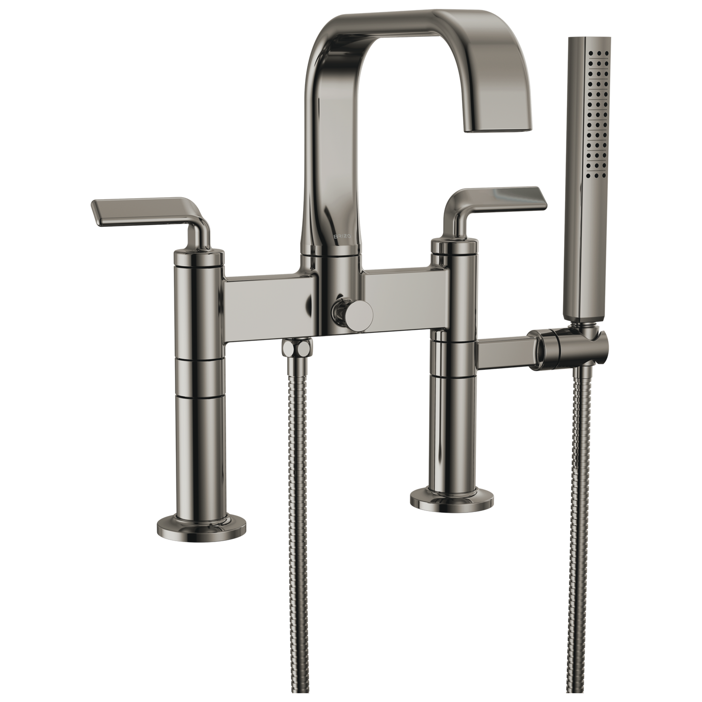 Brizo Allaria Two-Handle Tub Filler Trim Kit with Twist Lever Handles - Complete Kit - Brilliance® Black Onyx