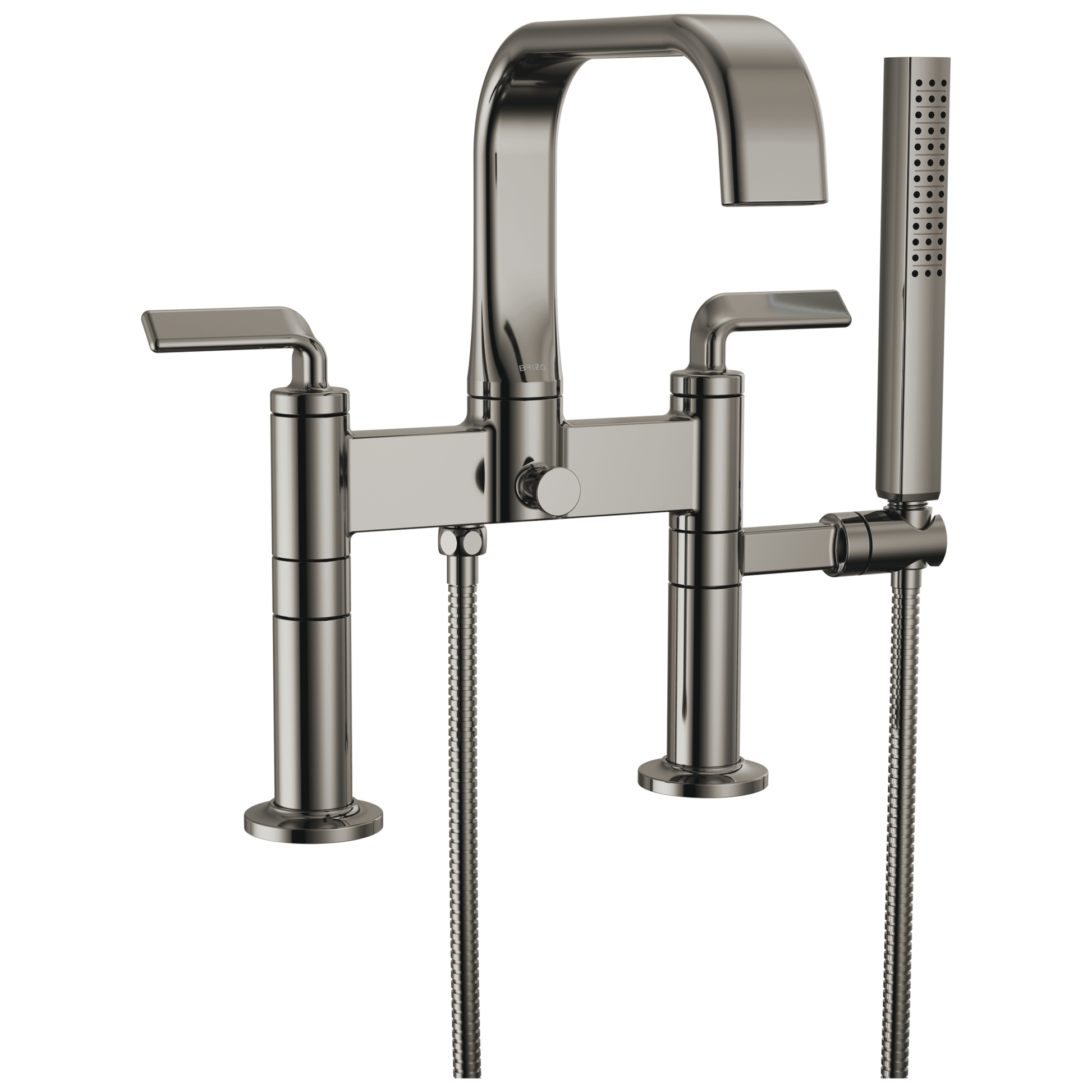 Brizo Allaria Two-Handle Tub Filler Trim Kit with Twist Lever Handles - Complete Kit - Brilliance® Black Onyx