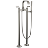 Brizo Allaria Two-Handle Tub Filler Trim Kit with Twist Lever Handles - Complete Kit - Brilliance® Black Onyx