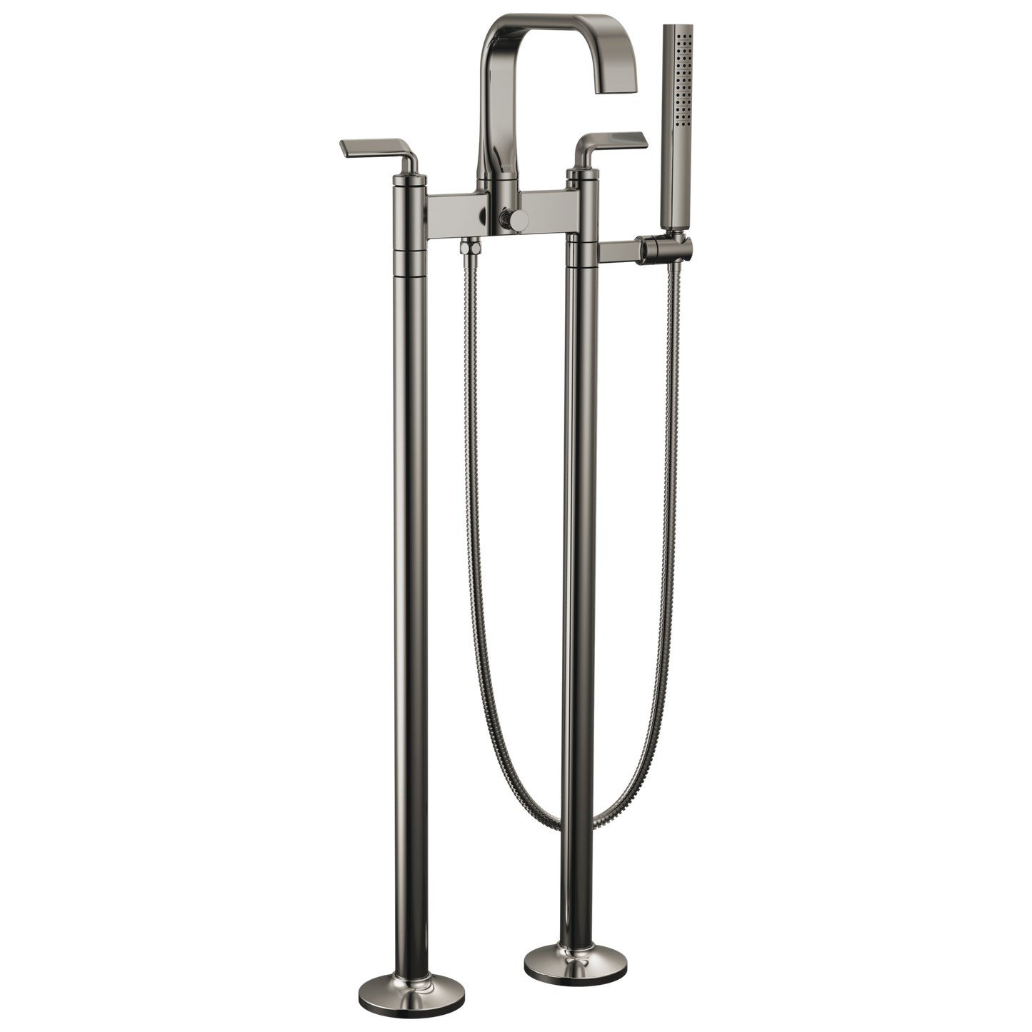Brizo Allaria Two-Handle Tub Filler Trim Kit with Twist Lever Handles - Complete Kit - Brilliance® Black Onyx