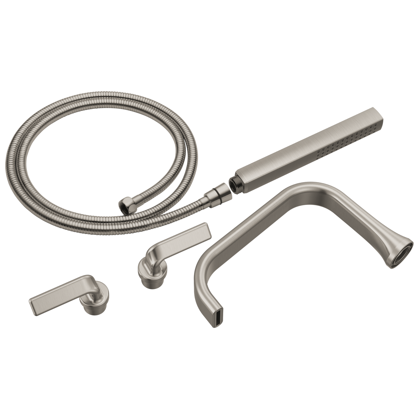 Allaria Two-Handle Tub Filler Trim Kit with Twist Lever Handles - Brilliance® Luxe Nickel®
