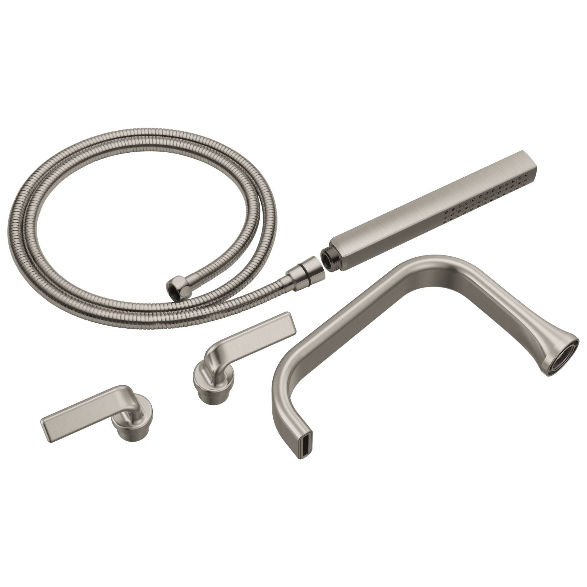 Allaria Two-Handle Tub Filler Trim Kit with Twist Lever Handles - Brilliance® Luxe Nickel®