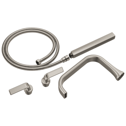 Allaria Two-Handle Tub Filler Trim Kit with Twist Lever Handles - Brilliance® Luxe Nickel®