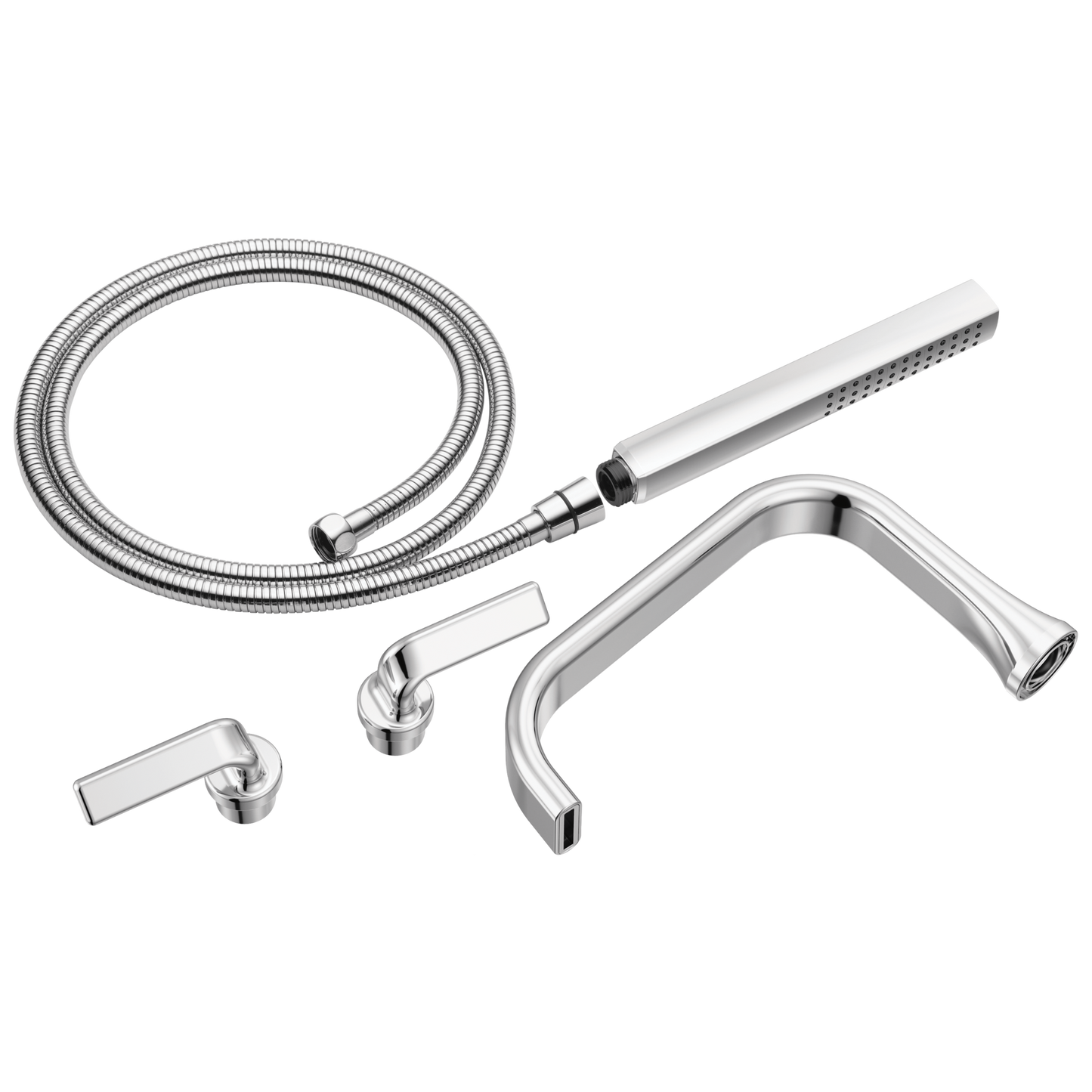 Allaria Two-Handle Tub Filler Trim Kit with Twist Lever Handles - Polished Chrome