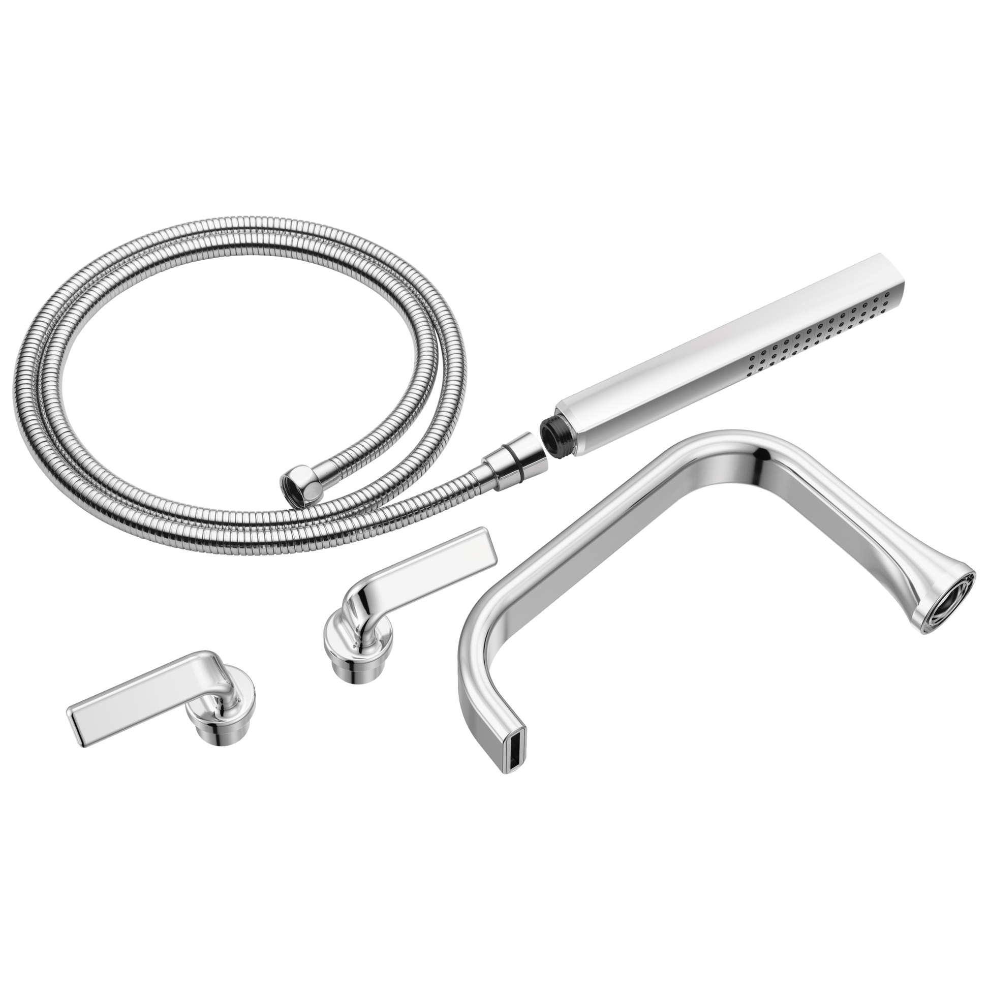 Allaria Two-Handle Tub Filler Trim Kit with Twist Lever Handles - Polished Chrome