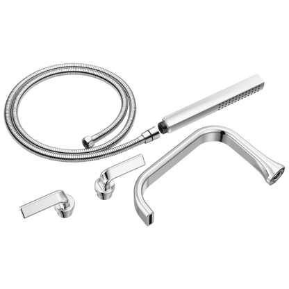 Allaria Two-Handle Tub Filler Trim Kit with Twist Lever Handles - Polished Chrome