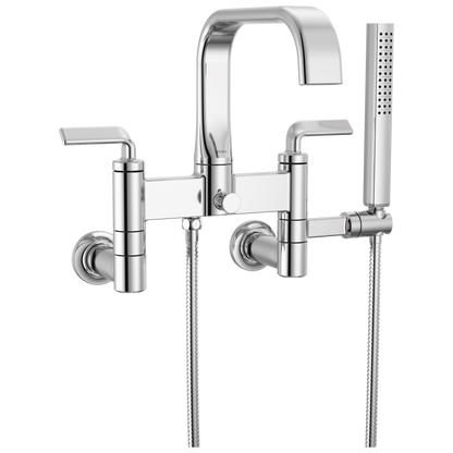 Brizo Allaria Two-Handle Tub Filler Trim Kit with Twist Lever Handles - Complete Kit - Polished Chrome