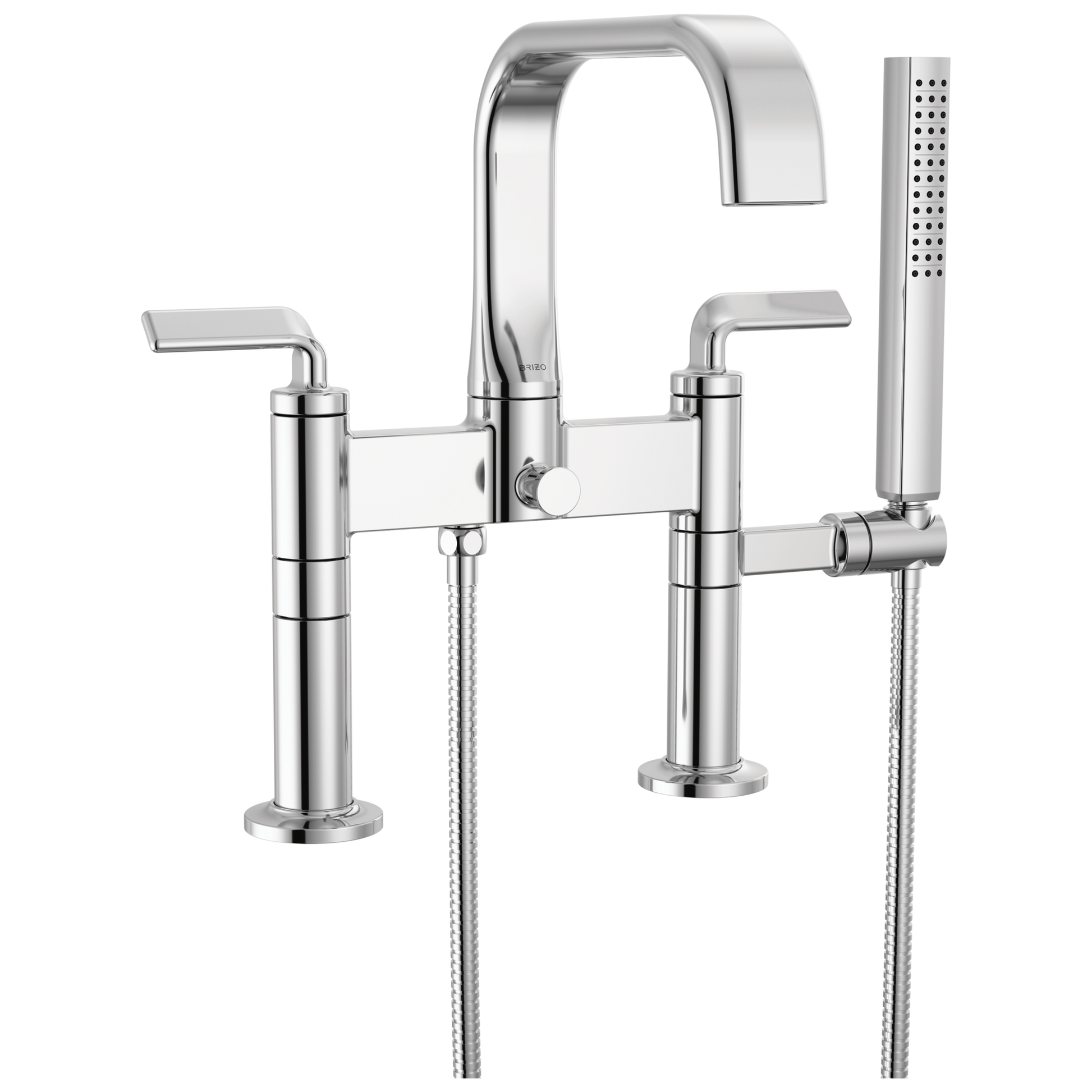 Brizo Allaria Two-Handle Tub Filler Trim Kit with Twist Lever Handles - Complete Kit - Polished Chrome