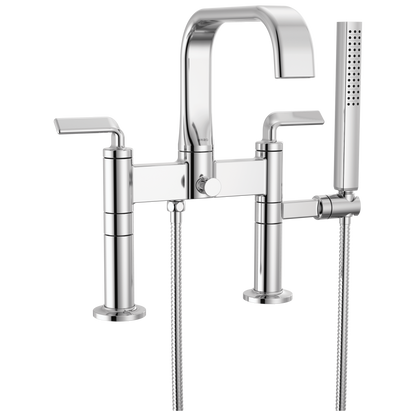 Brizo Allaria Two-Handle Tub Filler Trim Kit with Twist Lever Handles - Complete Kit - Polished Chrome