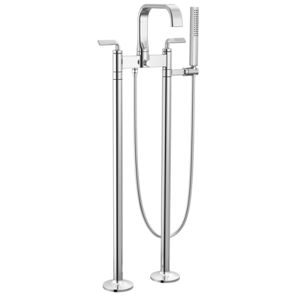Brizo Allaria Two-Handle Tub Filler Trim Kit with Twist Lever Handles - Complete Kit - Polished Chrome
