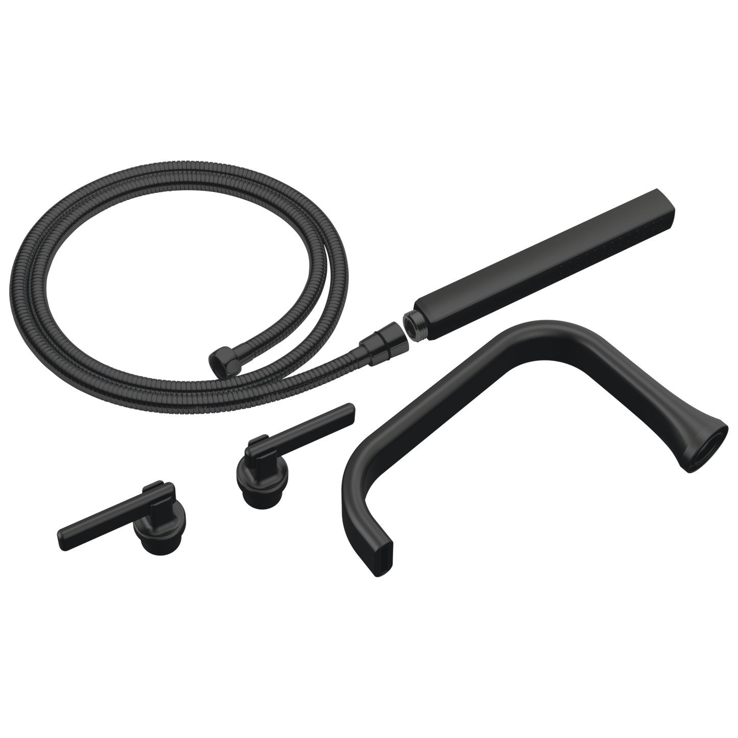 Allaria Two-Handle Tub Filler Trim Kit with Lever Handles - Matte Black
