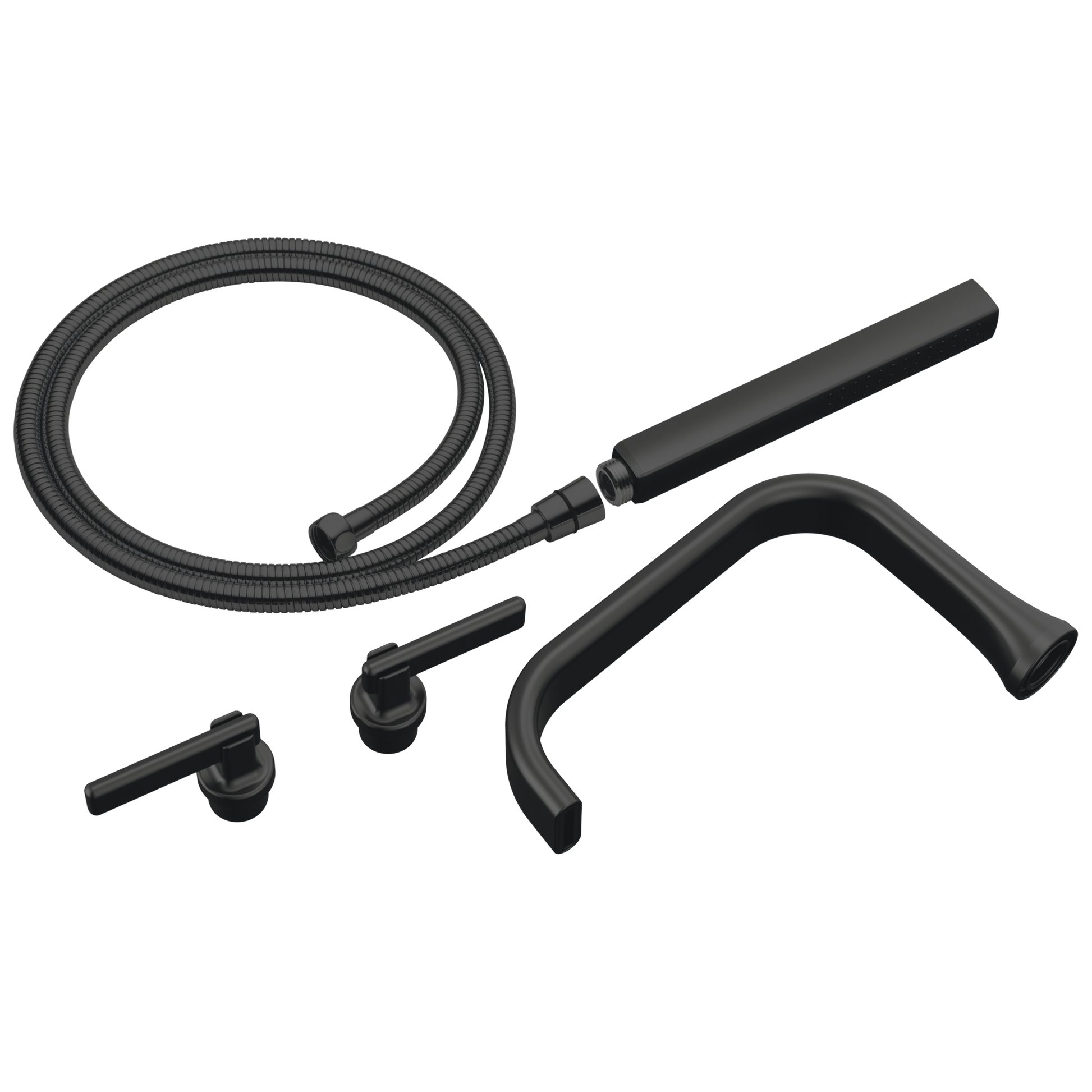 Allaria Two-Handle Tub Filler Trim Kit with Lever Handles - Matte Black