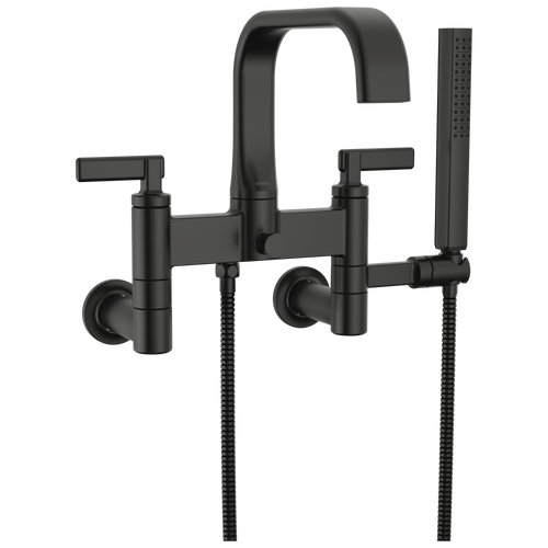 Brizo Allaria Two-Handle Tub Filler Trim Kit with Lever Handles - Complete Kit - Matte Black