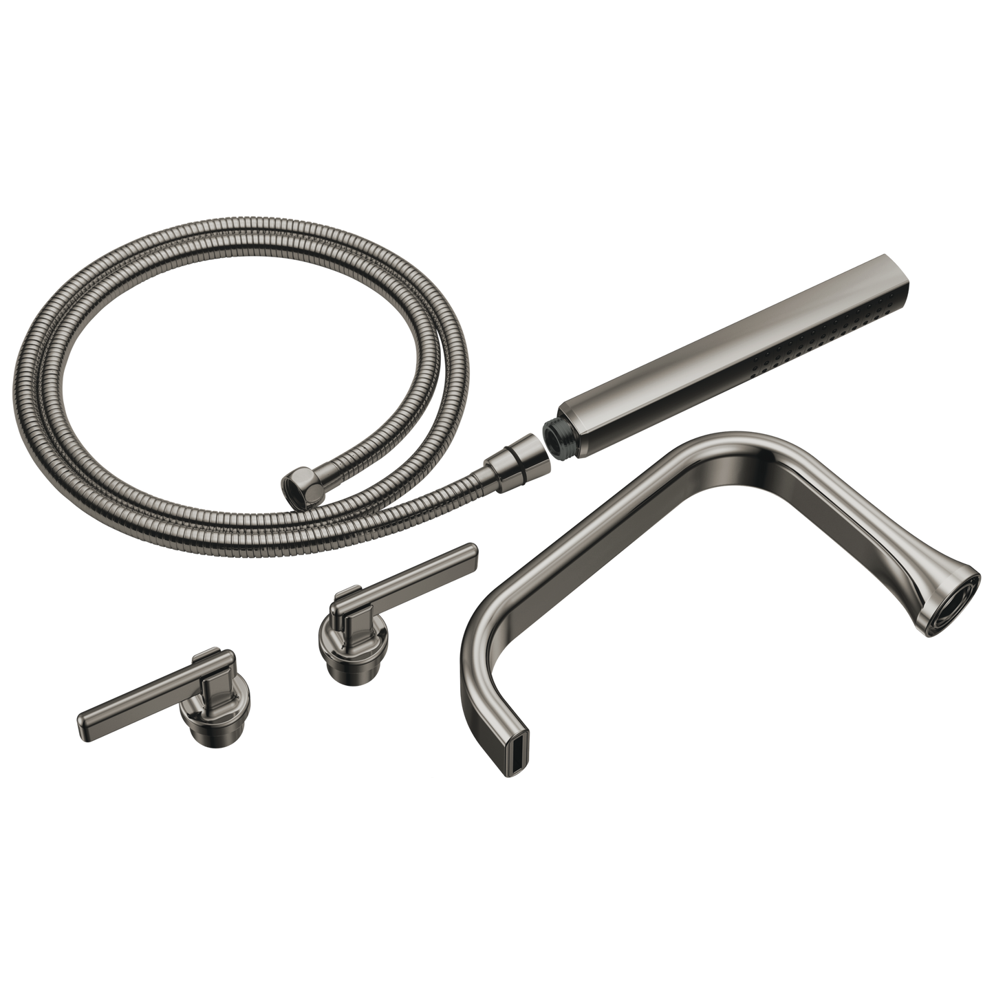 Allaria Two-Handle Tub Filler Trim Kit with Lever Handles - Brilliance® Black Onyx